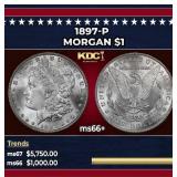 1897-p Morgan Dollar $1 ms66+ SEGS