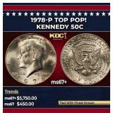 1978-p Kennedy Half Dollar TOP POP! 50c ms67+ SEGS