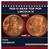 1935-d Lincoln Cent Near Top Pop 1c ms67 rd SEGS