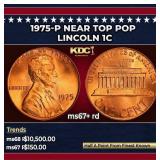 1975-p Lincoln Cent Near Top Pop 1c ms67+ rd SEGS