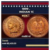 1899 Indian Cent . 1c ms66 rd SEGS