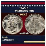 1945-s Mercury Dime 10c ms67 fsb SEGS