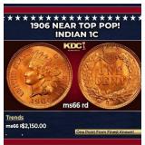 1906 Indian Cent Near Top Pop! 1c ms66 rd SEGS