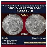 1887-o Morgan Dollar Near Top Pop! $1 ms65+ SEGS