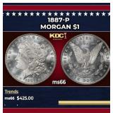 1887-p Morgan Dollar $1 Grades ms66