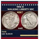 1916-d Walking Liberty Half Dollar 50c ms63 USCG