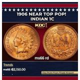 1906 Indian Cent Near Top Pop! 1c ms66 rd SEGS