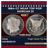 1884-cc Morgan Dollar Near Top Pop $1 ms66 dmpl SE