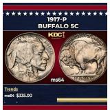 1917-p Buffalo Nickel 5c Grades ms64
