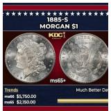 1885-s Morgan Dollar $1 ms65+ SEGS