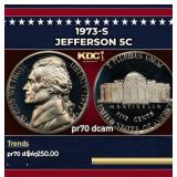 1973-s Proof Jefferson Nickel 5c pr70 dcam SEGS