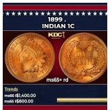 1899 Indian Cent . 1c ms65+ rd SEGS