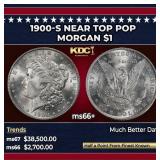 1900-s Morgan Dollar Near Top Pop $1 ms66+ SEGS