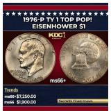 1976-p Ty 1 Eisenhower Dollar TOP POP! $1 ms66+ SE