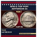 1978-d Jefferson Nickel TOP POP! 5c ms67 5fs SEGS