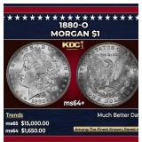 1880-o Morgan Dollar $1 ms64+ SEGS