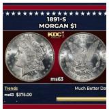 1891-s Morgan Dollar $1 Grades ms63