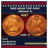 1903 Indian Cent Near Top Pop! 1c ms66+ rd SEGS