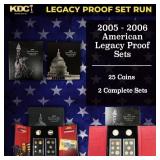 2005-2006 US Mint Legacy Proof Sets - 25 Coins Tot