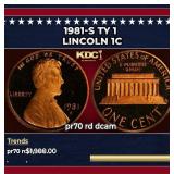 1981-s Ty 1 Proof Lincoln Cent 1c pr70 rd dcam SEG