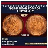 1939-p Lincoln Cent Near Top Pop 1c ms68 rd SEGS