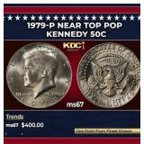 1979-p Kennedy Half Dollar Near Top Pop 50c ms67 S