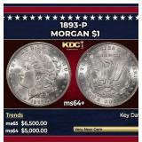 1893-p Morgan Dollar $1 ms64+ SEGS