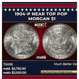 1904-p Morgan Dollar Near Top Pop $1 ms66 SEGS