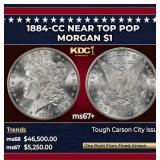 1884-cc Morgan Dollar Near Top Pop $1 ms67+ SEGS