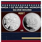 2024 Samoa 1 oz Silver Mr. Monopoly Coin