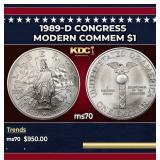 1989-d Congress Modern Commem Dollar $1 ms70 SEGS