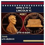 1979-s Ty 2 Proof Lincoln Cent 1c pr70 rd dcam SEG