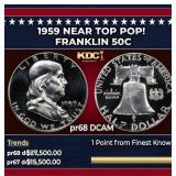 1959 Proof Franklin Half Dollar Near Top Pop! 50c