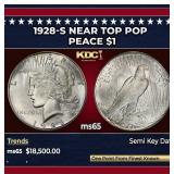 1928-s Peace Dollar Near Top Pop $1 ms65 SEGS