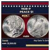 1928-p Peace Dollar $1 ms64 SEGS