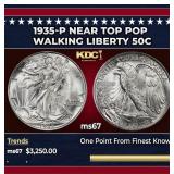1935-p Walking Liberty Half Dollar Near Top Pop 50