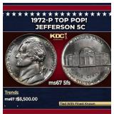 1972-p Jefferson Nickel TOP POP! 5c ms67 5fs SEGS