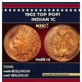 1902 Indian Cent TOP POP! 1c ms68 rd SEGS