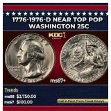 1776-1976-d Washington Quarter Near Top Pop 25c ms