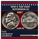 1970-s Jefferson Nickel TOP POP! 5c ms66 5fs SEGS