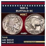1931-s Buffalo Nickel 5c Grades ms65+