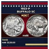 1923-p Buffalo Nickel 5c ms66 SEGS
