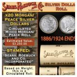 YN- 20 SEARS Morgan/Peace Circ Dollar $1 Roll 1886