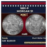 1891-p Morgan Dollar $1 ms65 SEGS