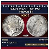 1922-s Peace Dollar Near Top Pop $1 ms66 SEGS