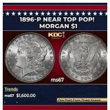 1896-p Morgan Dollar Near Top Pop! $1 ms67 SEGS