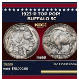 1923-p Buffalo Nickel TOP POP! 5c ms68 SEGS