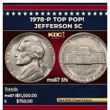 1978-p Jefferson Nickel TOP POP! 5c ms67 5fs SEGS