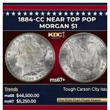1884-cc Morgan Dollar Near Top Pop $1 ms67+ SEGS