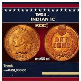 1903 Indian Cent . 1c ms66 rd SEGS